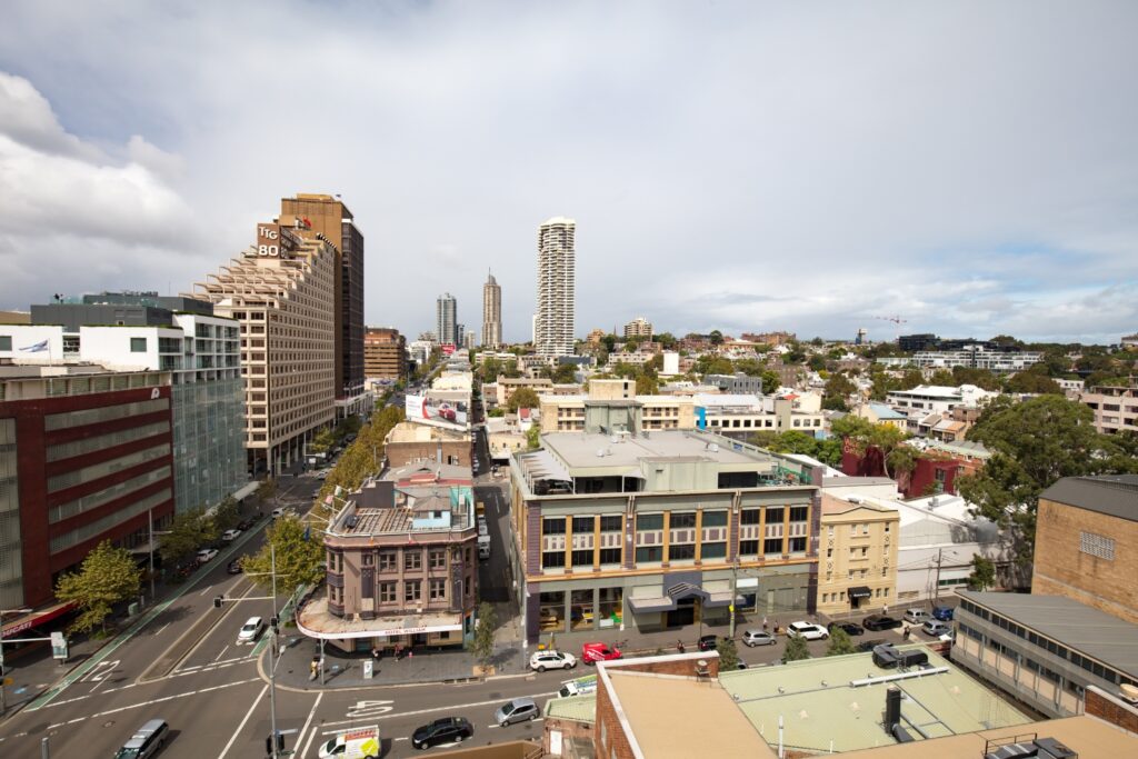 Aerial view of Darlinghurst and Double Bay, Sydney

