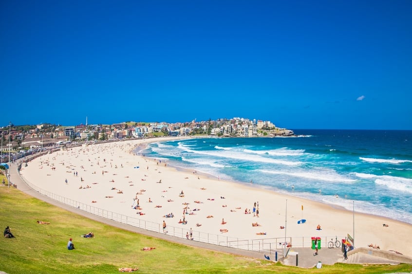 Aerial view of Bronte Beach in Double Bay