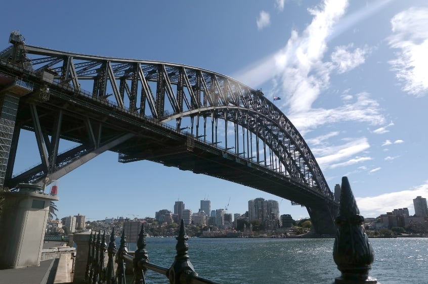 close up view of Sydney Harbour Bridge on a sunny day